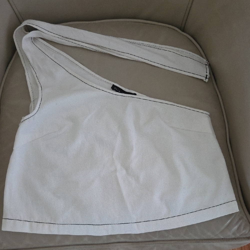Cream One-Shoulder Top